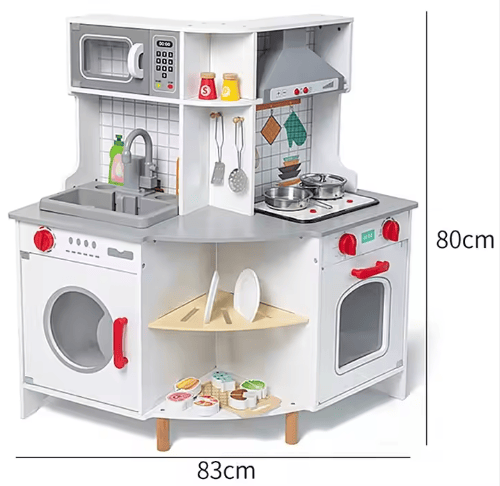 Educational Wooden Kitchen Cooking Toy Set Children Simulation Wooden Kitchen Play Set