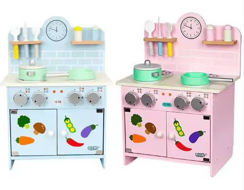 Children Pretend Play Wooden Kitchen Toy Cooking Game Play Set