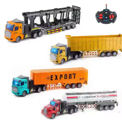 1:48 Four-Way Remote-Controlled Flat-Top Trailer with Lights